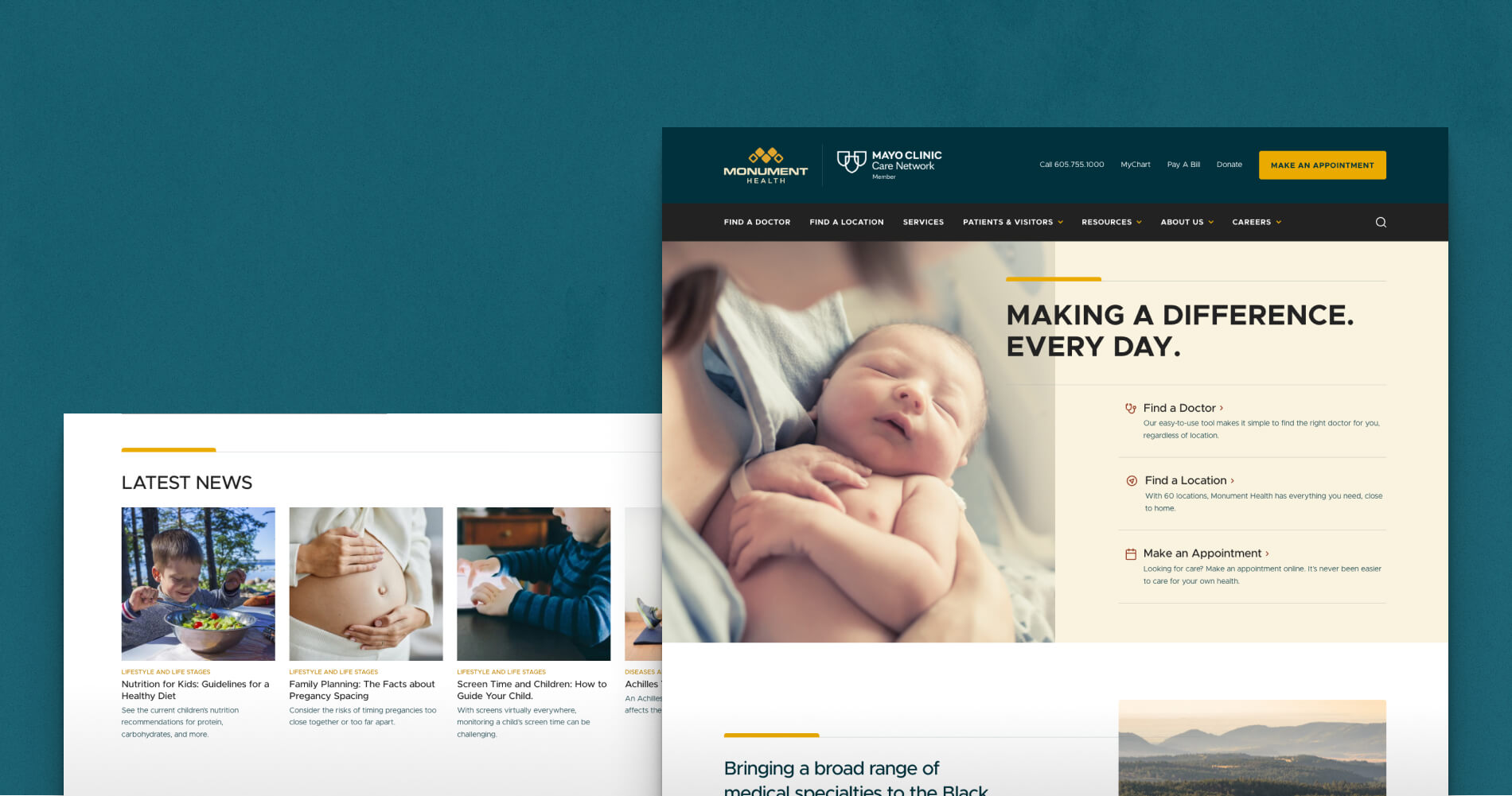 Example images of Monument Health case study